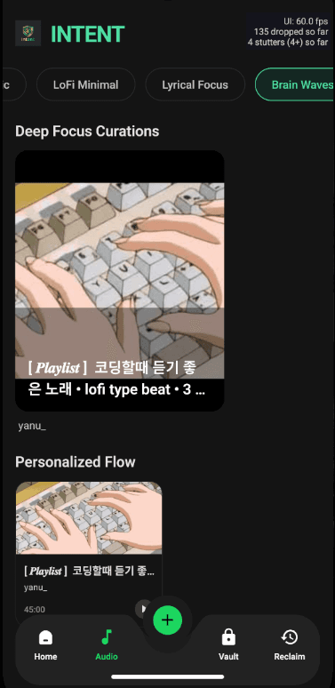 Intent Audio Tracks Screen