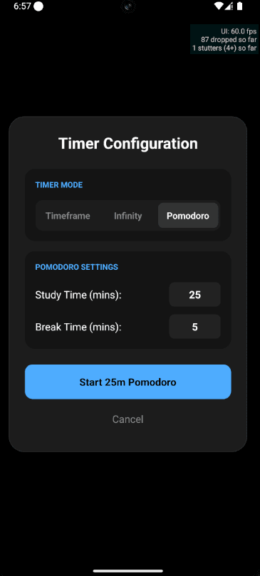 Intent Start Timer Screen